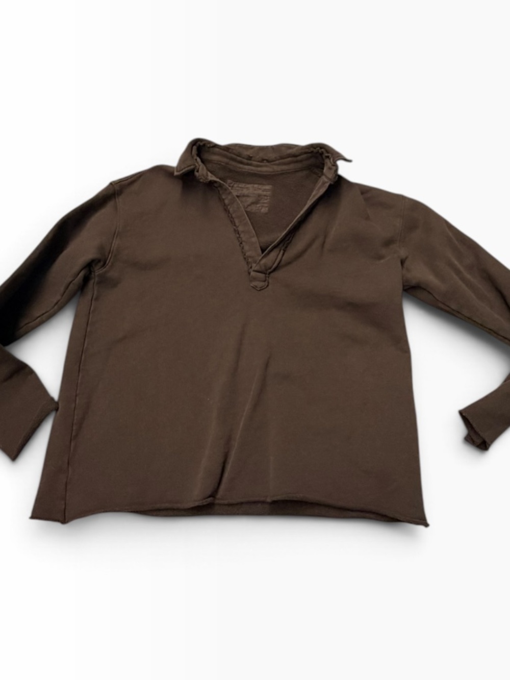 Frank & Eileen Button Down Sweatshirt Women's Size M in Chocolate Brown